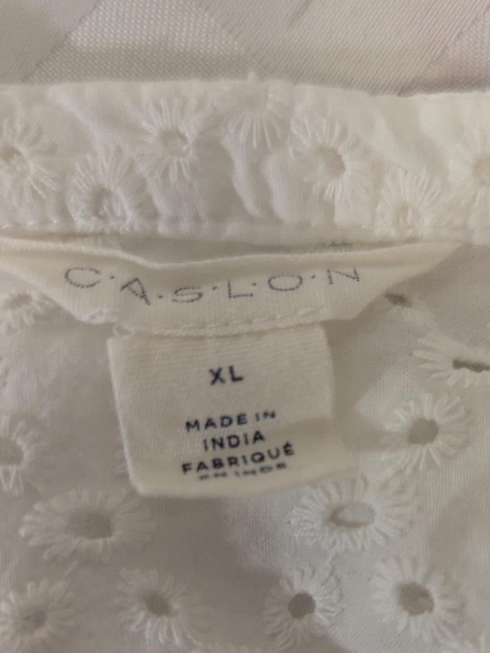 White Eyelet Cotton Women’s Top - Picture 2 of 5